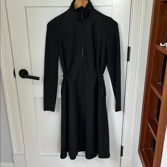 Akris Punto | Dresses | Akris Punto Black Long Sleeve Dress Pockets Grey  Black Xs 2 | Poshmark